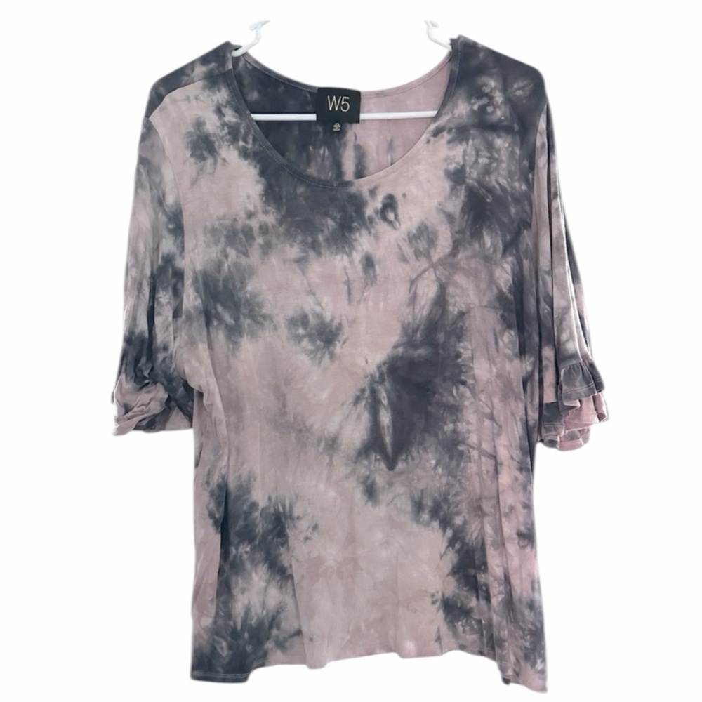 W5 Women's Blouse - Pink and Black Tie-Dye
Size XL - Pre-Loved - PTP 22”